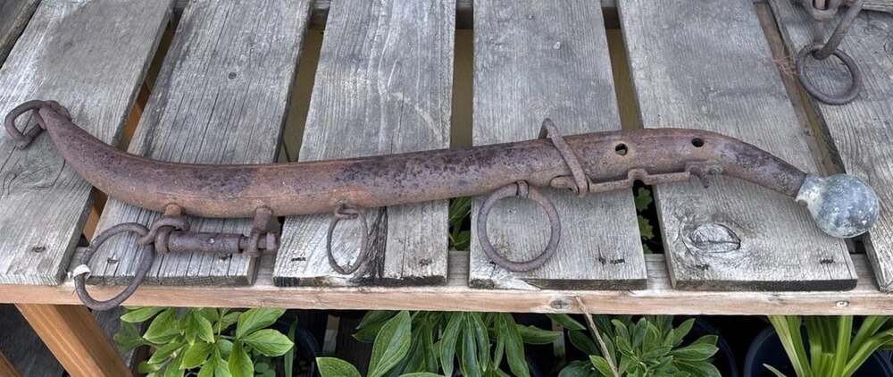 Vintage Wood Iron Horse Hames Mule Yoke Hitch Harness Oxen 27" Rings